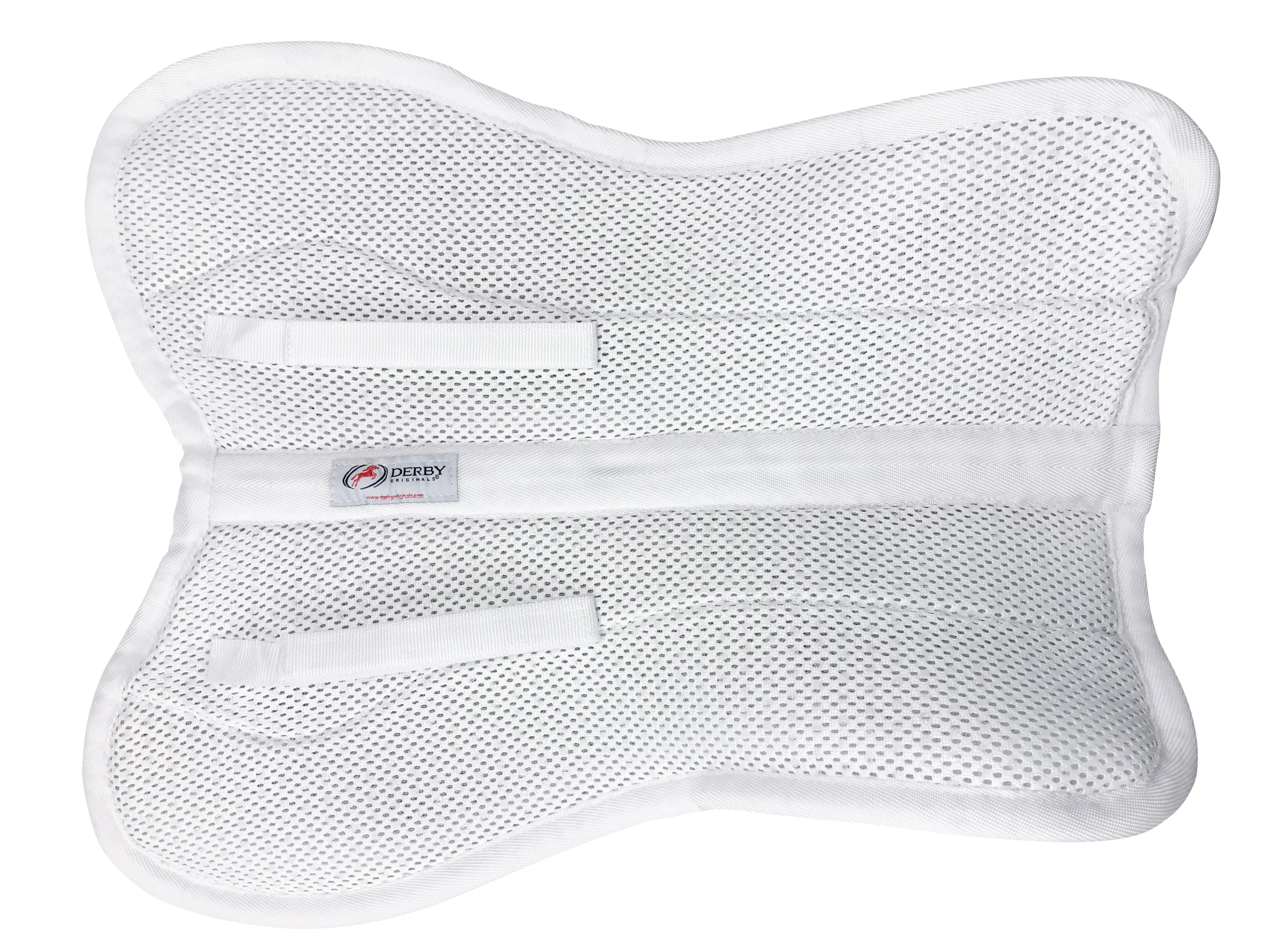 Derby Originals Shock Absorbing White English Half Saddle Pad with Anti Slip 3D Breathable Mesh