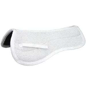 Derby Originals Shock Absorbing White English Half Saddle Pad with Anti Slip 3D Breathable Mesh