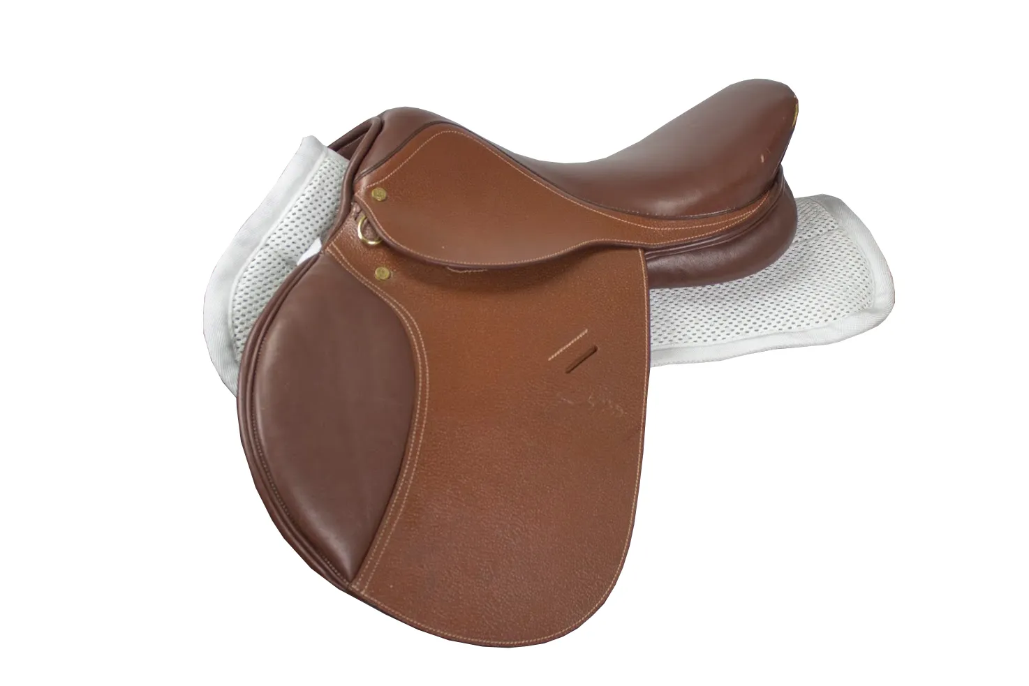 Derby Originals Shock Absorbing White English Half Saddle Pad with Anti Slip 3D Breathable Mesh