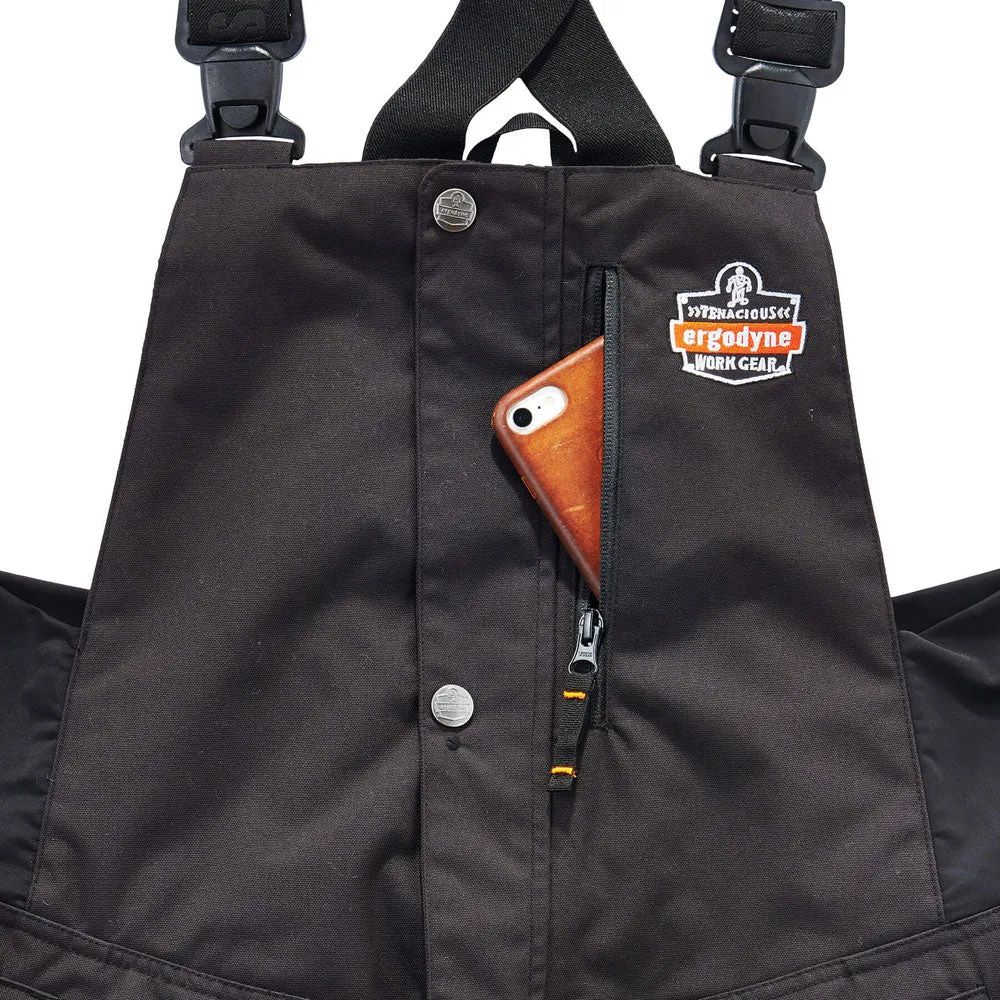 Ergodyne 41213 N-Ferno 6471 Thermal Bibs/Overalls, Medium, Black