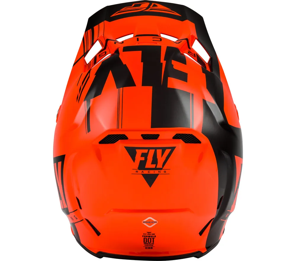 Fly Racing Formula Carbon Vector Cold Weather Snow Helmet (Neon Orange/Charcol Grey)