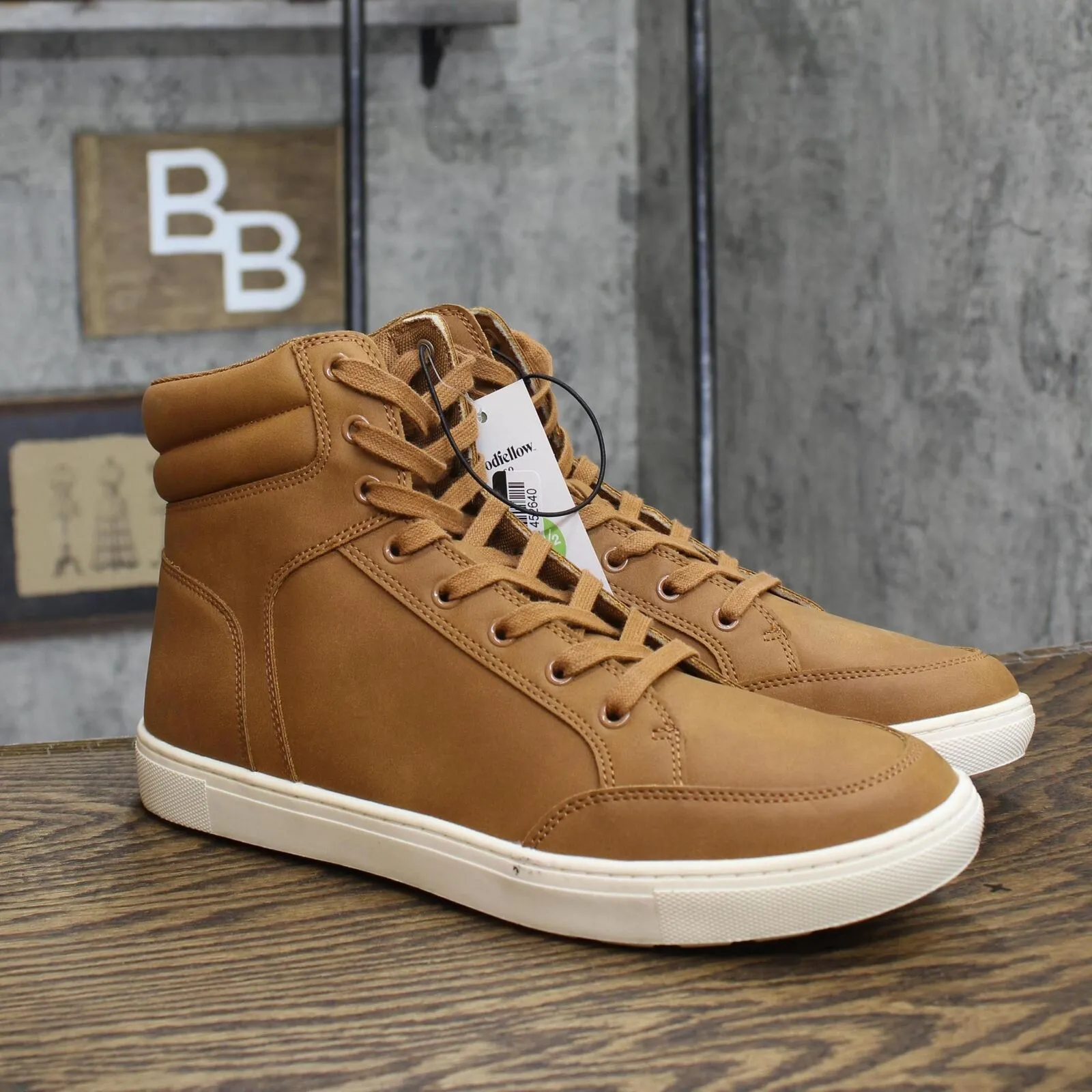 Goodfellow & Co Mens Travis High Top Sneaker 88082943 Cognac Brown 10.5