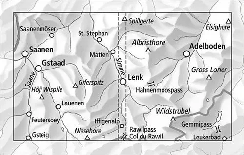 Gstaad-Lenk-Adelboden Walking Map 3304