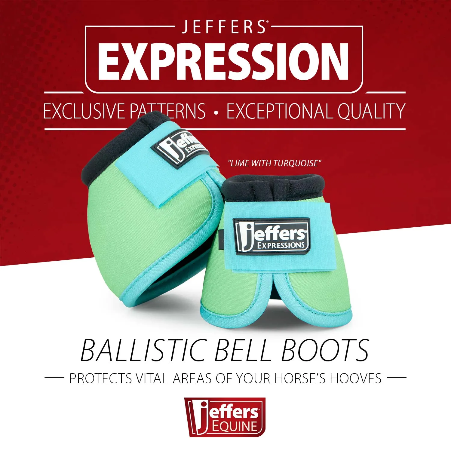 Jeffers Protective Neon Bell Boots for Horses