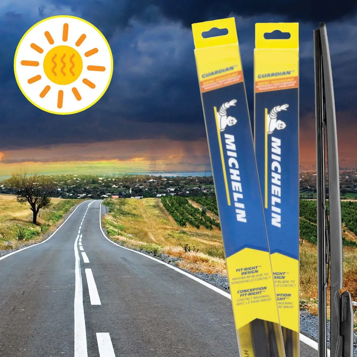 Michelin Guardian Hybrid Wiper Blade, Fit right design, All seasons