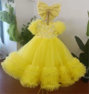 multicolour sleeve baby birthday party princess dress for wedding dress