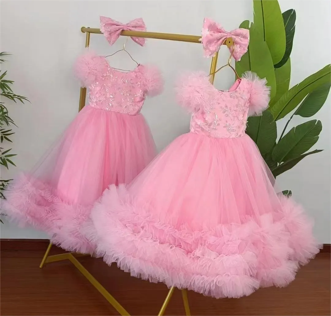 multicolour sleeve baby birthday party princess dress for wedding dress