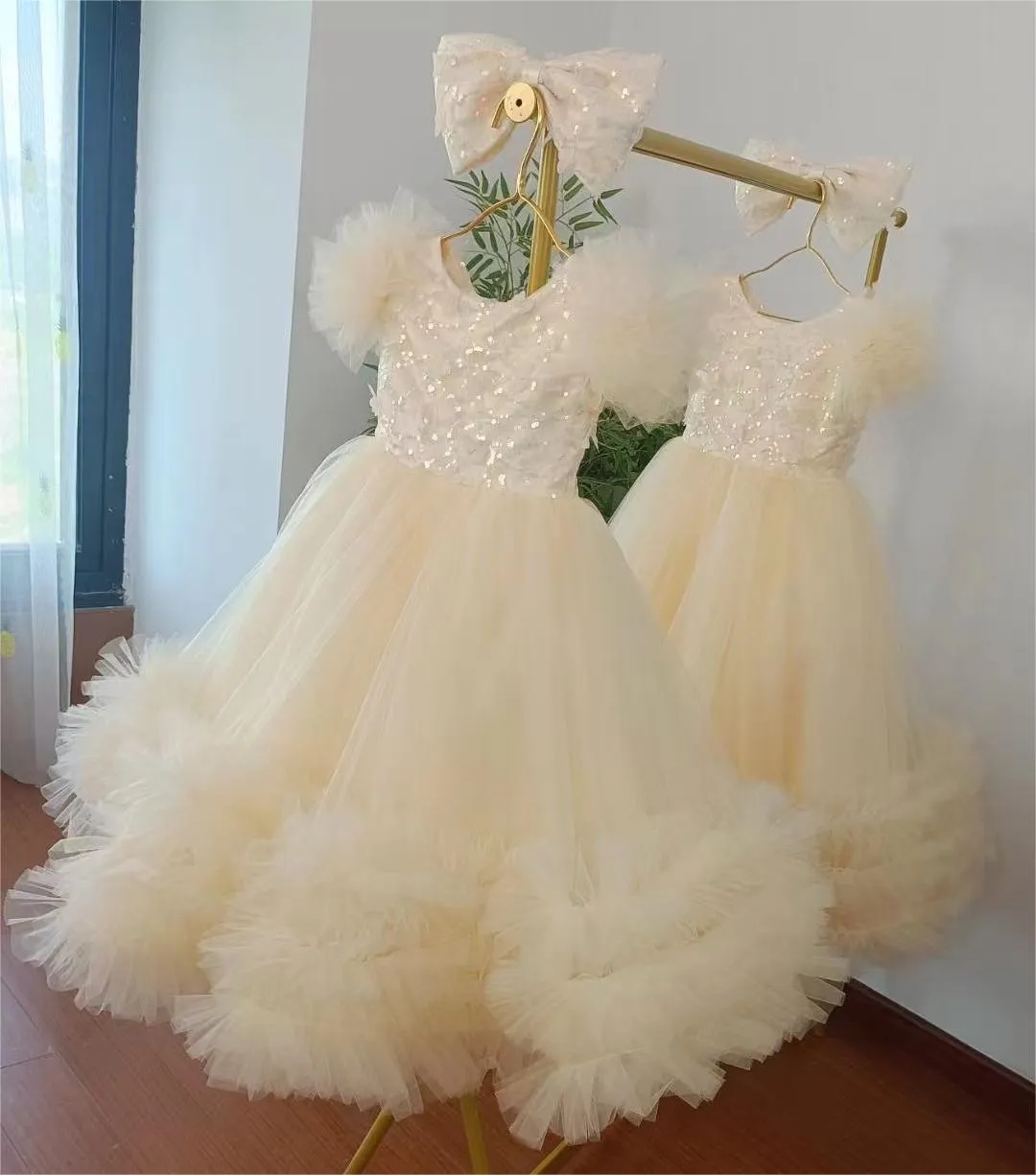 multicolour sleeve baby birthday party princess dress for wedding dress