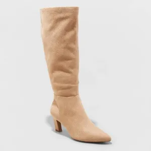 New - Women's Raye Tall Dress Boots - A New Day Taupe 7