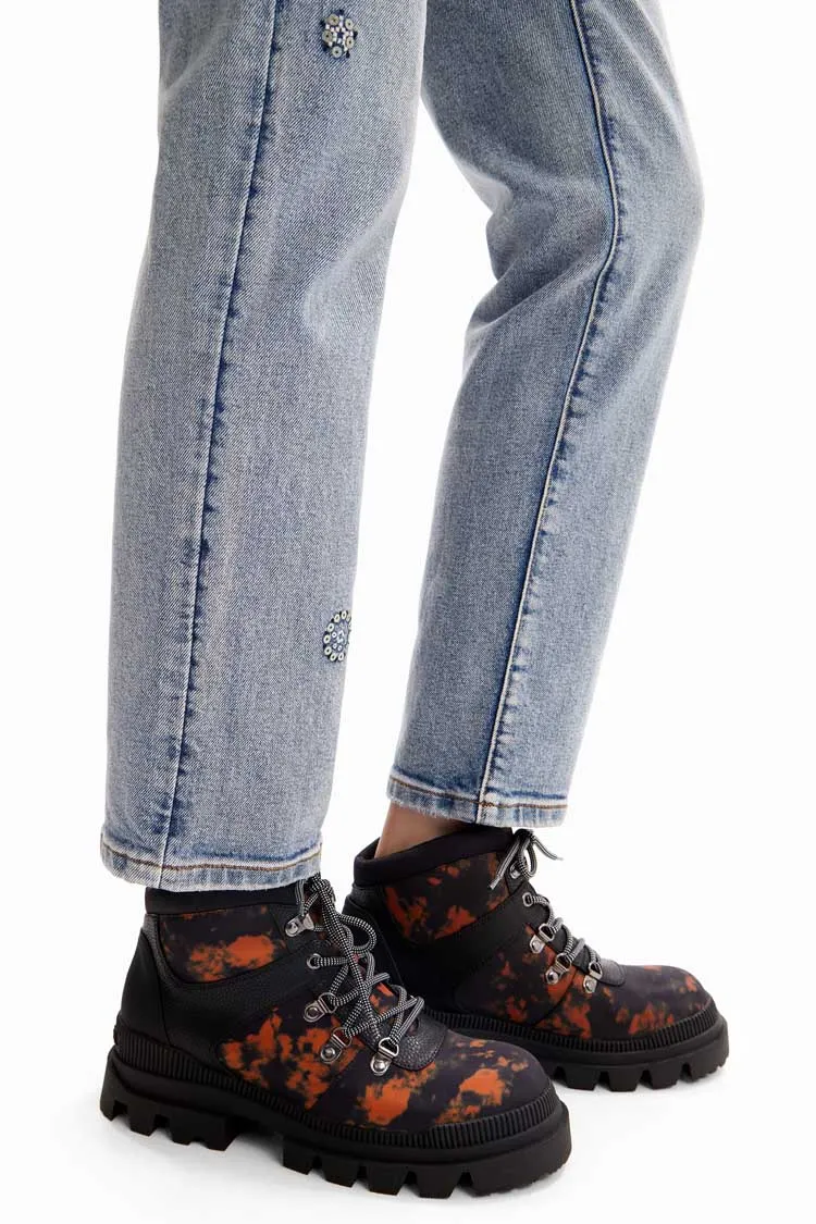 Printed Trekking Ankle Boots | FINAL SALE