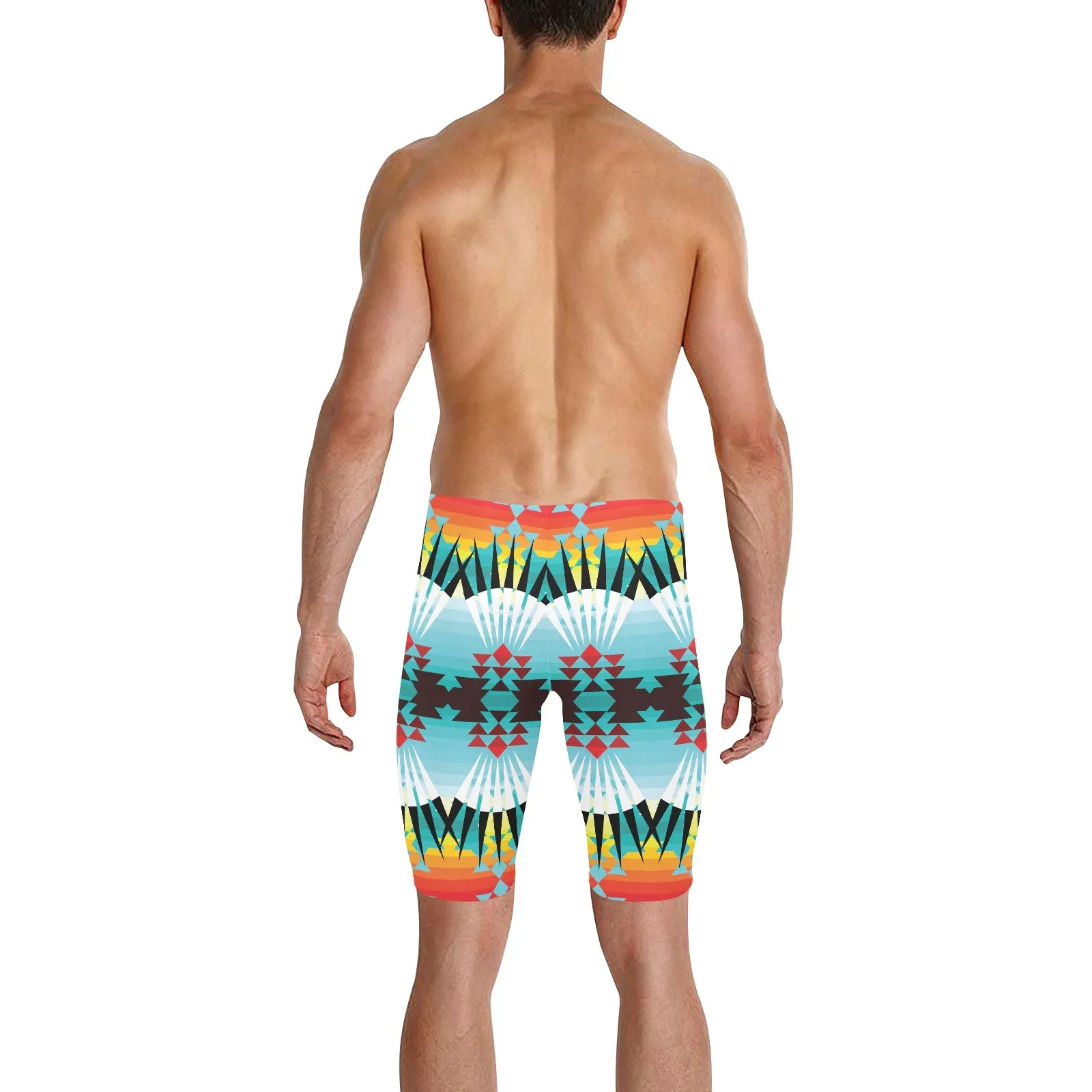 ribbonwork bustle Men's Knee Length Swimming Trunks