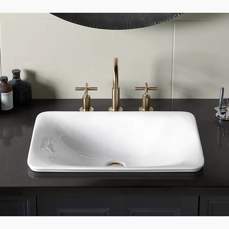 Sartorial Herringbone Carillon Rectangle Wading Pool 14.56" x 21.13" x 6.13" Vitreous China Vessel Bathroom Sink in White