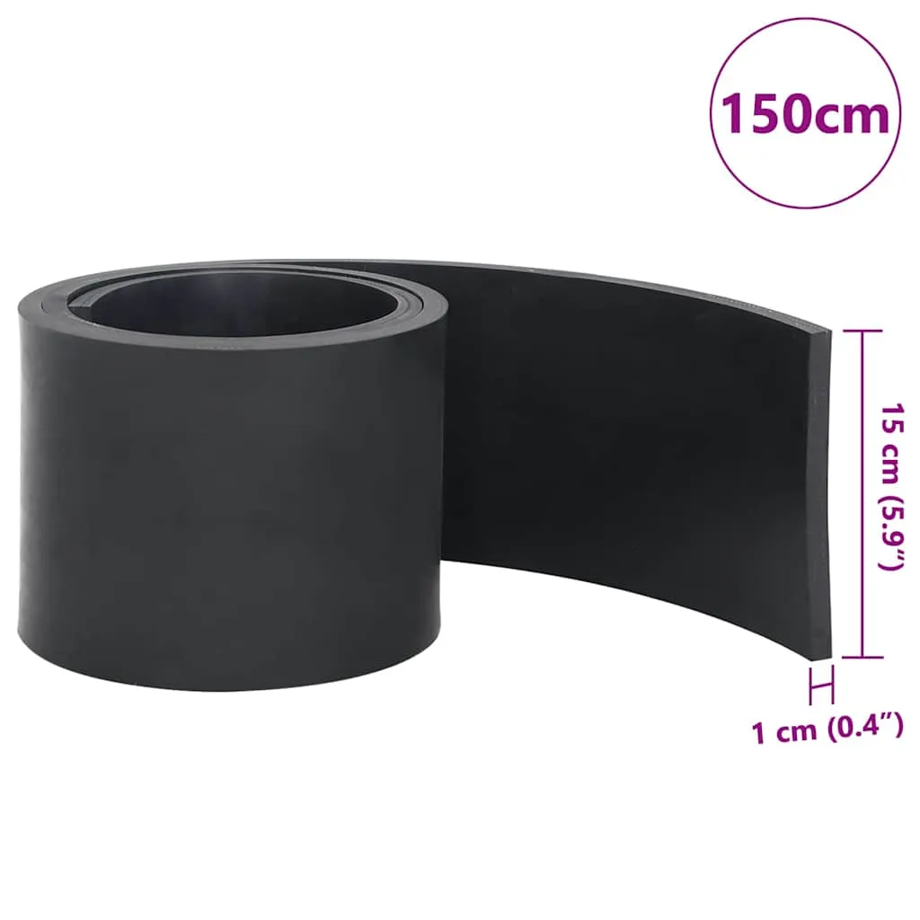 vidaXL Rubber Edge for Snow Plow Black 150x15x1 cm